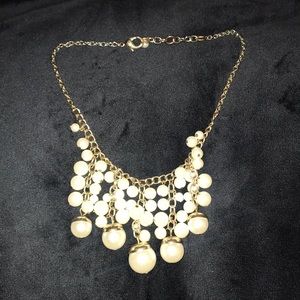Gold and pearl statement necklace
